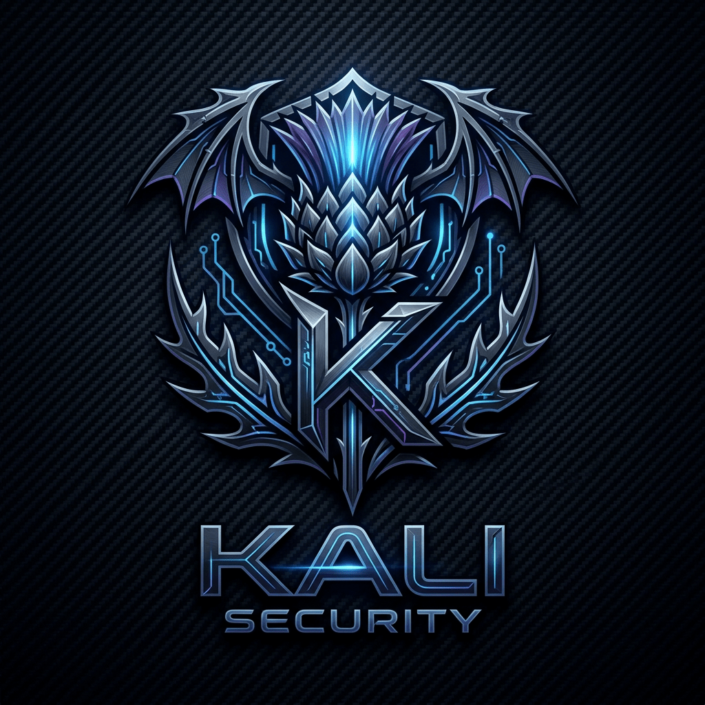 Kali Security logo with stylized letter K and dragon wings